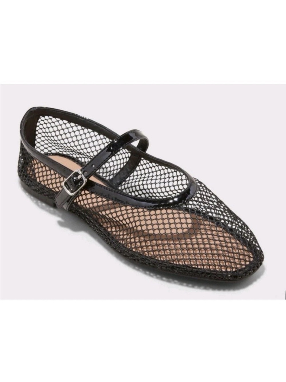 •A NEW DAY• “Issa” Mesh Mary Jane Ballet Flats - Jet Black size 10 // NIB